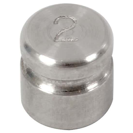 Troemner Test Weight 2g Class F with Traceable Certificate, Cyl Indrical with Groove