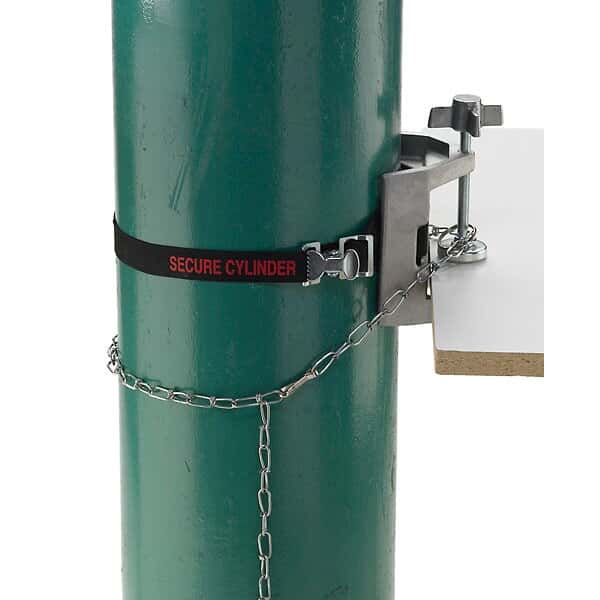 Troemner 974036 Bench Clamp with secure message and safety chain, Gas Cylinder Clam