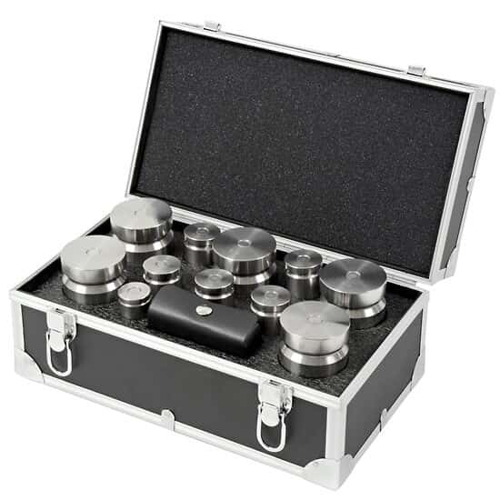 Troemner TW-50T Class F Stainless Steel Grip-Handle Calibration Set with NIST Calibration Certificate; 5 lb (5) to 1/32 oz