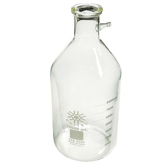 United Scientific Supplies Filtering Bottle, Borosilicate Glass; 10,000 mL
