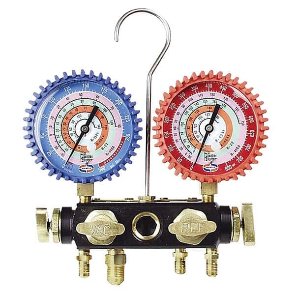 Uniweld Q4N85SMA Refrigerant Manifold Sets, 4 Valve Aluminium manifold