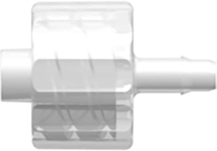 Value Plastics Luer to Hose Barb Fitting, Straight Adapter, Polypropylene, Male Luer with Integral Lock Ring x 400 Series Barb 3/32