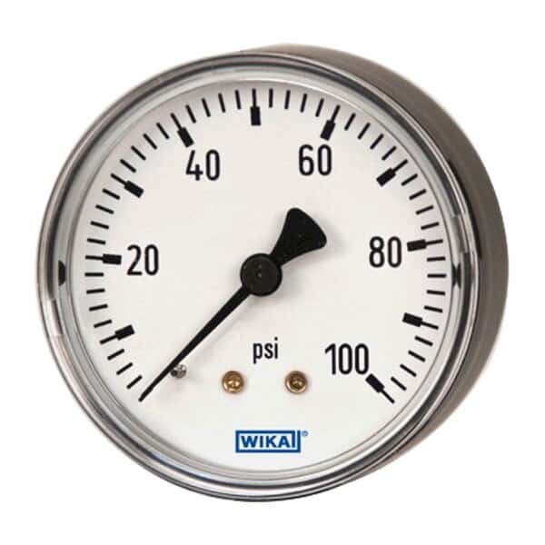 Wika 9690242 Standard Pressure Gauge, 0 to 160 psi, Back Mount, 1.5