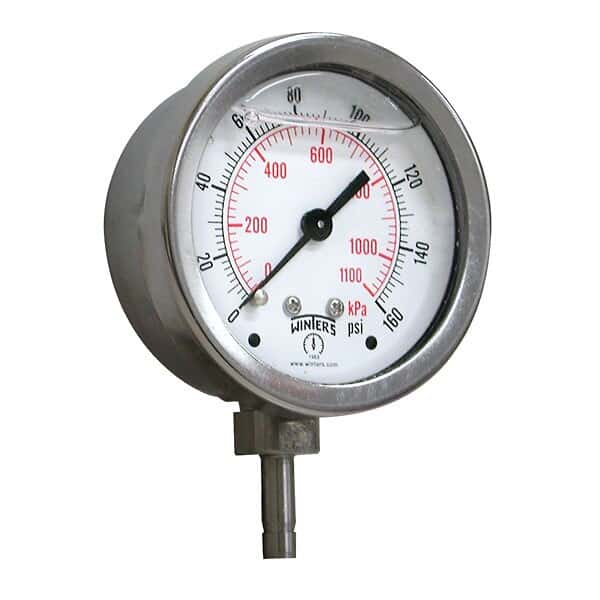 Winters Instruments PTS820TS Tube Stub Gauge, Stainless Steel, 21/2