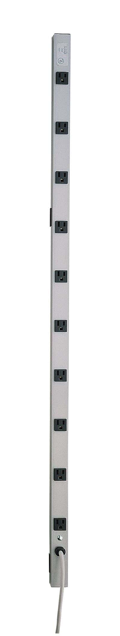 Wiremold/Legrand 4810ULBD Bench-Mount 10-Outlet Power Strip with 15 Ft Cord