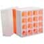 Cole-Parmer Polypropylene Freezer Box, 16 x 50 mL, Orange; 2/Pk