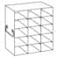 Cole-Parmer Adjustable Upright Freezer Rack for Standard 2" & 3" Boxes; holds (15) 2", (6) 3", or (9) 2"+(3) 3" boxes