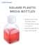 Cole-Parmer Autoclavable Media Bottles, Square Plastic, PPCO, 125 mL (4.2 oz); 12/Pk