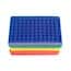 Cole-Parmer 96-Place Reversible Tube Rack no Lid, PP, Assorted Colors; 5/PK