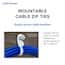 Cole-Parmer 50 Pound Nylon Mountable Cable Zip Ties, 8.0" L, White; 100/CS