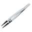 Cole-Parmer 2ACF.SA.1 Stainless Steel Tweezers w/ Flat, Round, Plastic Tips