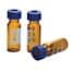 Cole-Parmer Premium Screw Neck Vials, Amber Glass, 9 mm Short Thread, with Label Area, 2 mL; 100/Pk