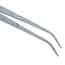 Cole-Parmer Stainless Steel Tweezers, w/ Pin, Bent Tips, Serrated, 152mm