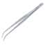 Cole-Parmer Stainless Steel Tweezers, w/ Pin, Bent Tips, Serrated, 152mm