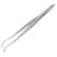 Cole-Parmer Stainless Steel Tweezers, w/ Pin, Offset Bent Tips, Serrated, 152mm 