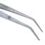 Cole-Parmer Stainless Steel Tweezers, w/ Pin, Bent Tips, Serrated, 101mm