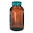 Cole-Parmer GLC-02192 Economy Pre-Cleaned Wide-Mouth Bottle, Amber Glass, 120mL; 24/CS
