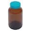 Cole-Parmer GLC-02120 Economy Pre-Cleaned Wide-Mouth Bottle, Amber Glass, 250mL; 24/CS