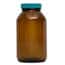 Cole-Parmer GLC-02137 Economy Pre-Cleaned Wide-Mouth Bottle, Amber Glass, 500mL; 12/CS