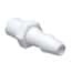 Cole-Parmer Threaded to Hose Barb Fitting, Straight Adapter, White Nylon, Cleanroom Packed, 1/4-28 UNF x 5/32" ID; 10/Pk