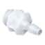 Cole-Parmer Luer to Hose Barb Fitting, Straight Adapter, Natural Kynar®, Cleanroom Packed, Large Bore Female Luer x 1/4" ID; 10/Pk