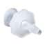 Cole-Parmer Luer to Hose Barb Fitting, Straight Adapter, Natural Kynar®, Cleanroom Packed, Female Luer x 3/32" ID; 10/Pk