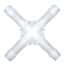 Cole-Parmer Hose Barb Fitting, Cross Union, Natural Kynar®, Cleanroom Packed, 3/16" ID; 10/Pk