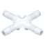 Cole-Parmer Hose Barb Fitting, Cross Union, Natural Kynar®, Cleanroom Packed, 1/4" ID; 10/Pk