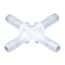 Cole-Parmer Hose Barb Fitting, Cross Union, Animal-Derivative-Free Polypropylene, Cleanroom Packed, 1/2" ID; 10/Pk