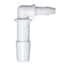 Cole-Parmer Hose Barb Fitting, Reducing Elbow, White Nylon, Cleanroom Packed, 1/4" ID x 1/8" ID; 10/Pk