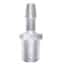 Cole-Parmer Threaded to Hose Barb Fitting, Straight Adapter, Natural Polycarbonate, 1/8" NPT(M) x 1/8" ID; 10/Pk