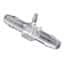 Cole-Parmer Hose Barb Fitting, Tee Reducer, Natural Polycarbonate, 1/8" ID x 1/8" ID x 3/32" ID; 10/Pk