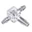 Cole-Parmer Hose Barb Fitting, Enlarging Tee, Natural Polycarbonate, 1/16" ID x 1/16" ID x 1/8" ID; 10/Pk