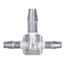 Cole-Parmer Hose Barb Fitting, Enlarging Tee, Natural Polycarbonate, 1/8" ID x 1/8" ID x 3/16" ID; 10/Pk