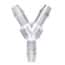 Cole-Parmer Hose Barb Fitting, Y Union, Natural Polycarbonate, 1/16" ID; 10/Pk