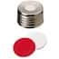 Cole-Parmer Screw Cap, Magnetic Silver, 18 mm, Silicone White/Red PTFE Septa; 1000/pk