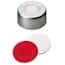 Cole-Parmer Silver Aluminum Crimp Cap, 8 mm Dia., UltraClean™, Silicone/PTFE Septum w/Hole; 1000/PK
