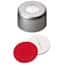 Cole-Parmer Silver Aluminum Crimp Cap, 8 mm Dia., Silicone/PTFE Septum w/Pre-Slit; 1000/PK