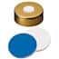 Cole-Parmer Gold Aluminum/Stainless Steel Magnetic Crimp Cap, 20 mm Dia., UltraClean™ Silicone/PTFE Septum w/Pre-Slit; 1000/PK