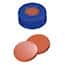 Cole-Parmer Snap Cap, Soft Polyethylene, Blue, 11 mm, Rubber/TEF Septa; 1000/pk