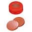 Cole-Parmer Snap Cap, Hard Polyethylene, Red, 11 mm, Rubber/PTFE Septa; 1000/pk