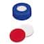 Cole-Parmer Snap Cap, Soft Polyethylene, Blue, 11 mm, UltraClean Pre-Slit Silicone/Blue PTFE Septa; 1000/pk