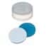 Cole-Parmer Snap Cap, Polyethylene, Transparent, 22 mm, Pre-Slit Blue Transparent Silicone/White PTFE Septa; 1000/pk