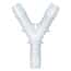 Eldon James Hose Barb Fitting, Y Union, Natural Nylon, 5/16" ID; 10/PK