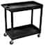 Luxor EC11-B Tub Shelf Utility Cart with Two 2-1/2" Tub Shelves, Black