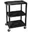 Luxor WT34S Multipurpose Utility Cart, Three Tuffy Flat Shelves, Black; 34" H