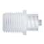Value Plastics Luer to Threaded Fitting, Straight Adapter, Polypropylene, Male Luer Integral Lock Ring 9/16" Hex x 1/4-18 NPT(M) Thread; 25/Pk