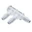 Value Plastics Fitting Manifold, Hose Barb Union, Polypropylene, 3-Port, 200 Series Barb, 1/8" ID; 25/Pk