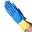 Vanguard Safety Neoprene Coated Latex Flock Lined Gloves, 28 mil, 12" Cuff, Blue/Yellow,  Extra-Large; 144/CS