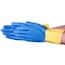Vanguard Safety Neoprene Coated Latex Flock Lined Gloves, 28 mil, 12" Cuff, Blue/Yellow,  Medium; 144/CS